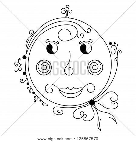 Black vector hand drawn doodle flower .