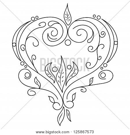 Black vector hand drawn doodle flower .