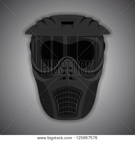 Black vector mask for paintball game .