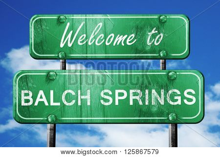 Welcome to balch springs green road sign