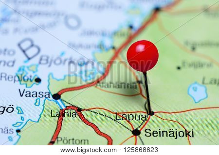 Lapua pinned on a map of Finland