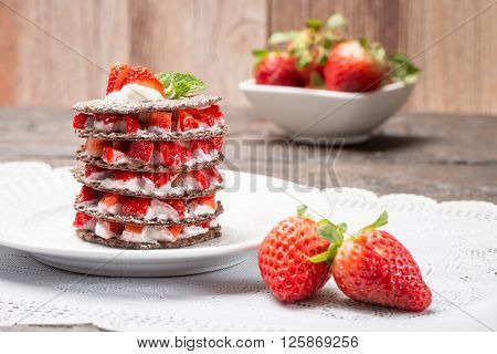 Strawberries Desert With Cream