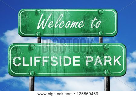 Welcome to cliffside park green road sign