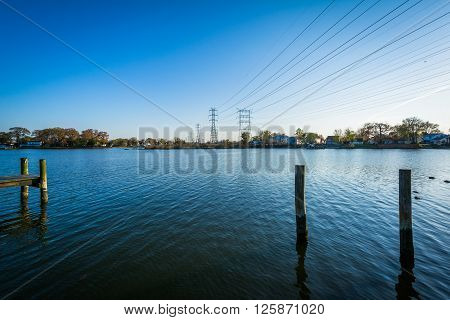 Pier Pilings At Merritt Point Park, In Dundalk, Maryland.