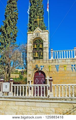 JERUSALEM, ISRAEL - FEBRUARY 16, 2016: The Church of the Assumption (Mary's Tomb) belongs to the Greek Orthodox Church, that shares possession with the Armenian Orthodox, on February 16 in Jerusalem, Israel.