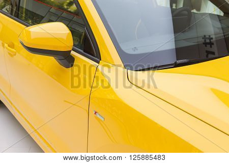 New Audi Q2 Car On Display At Fuorisalone 2016 In Milan, Italy