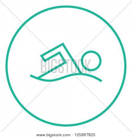 Swimmer line icon.