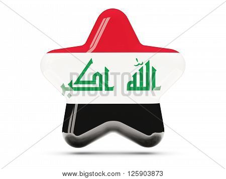 Star Icon With Flag Of Iraq