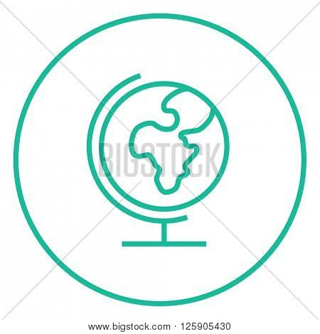 World globe on stand line icon.