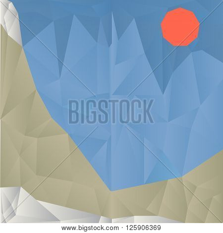 Triangle mountain geometric background. Vector illustration in low poly style