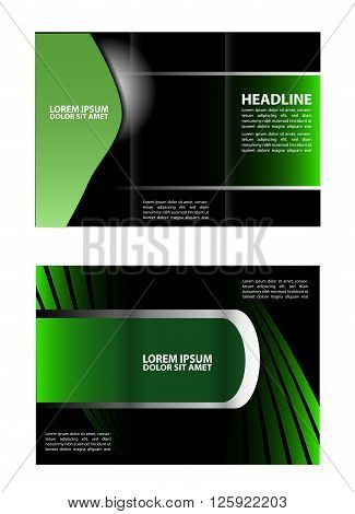 Green Brochure template design. Abstract vector illustration template