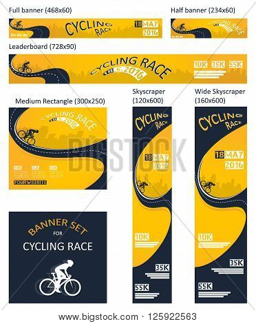 bicycle race event.  different size banner set
