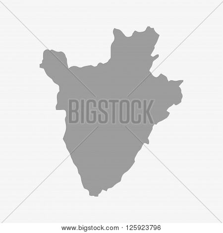 Map of Burundi in gray on a white background