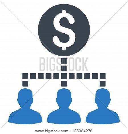 Money Recipients vector toolbar icon. Style is bicolor flat icon symbol, smooth blue colors, white background, square dots.
