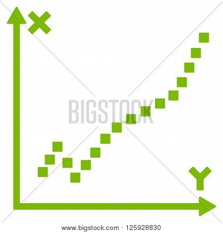 Function Plot vector toolbar icon. Style is flat icon symbol, eco green color, white background, square dots.