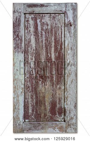 old, grunge wood panels on white background, vintage style