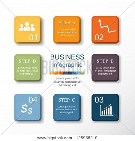 Template for diagram graph presentation and chart. Business concept with 4 options parts steps or processes. Abstract background