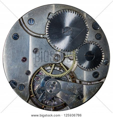 clockwork old mechanical pocket watch, high resolution and detail