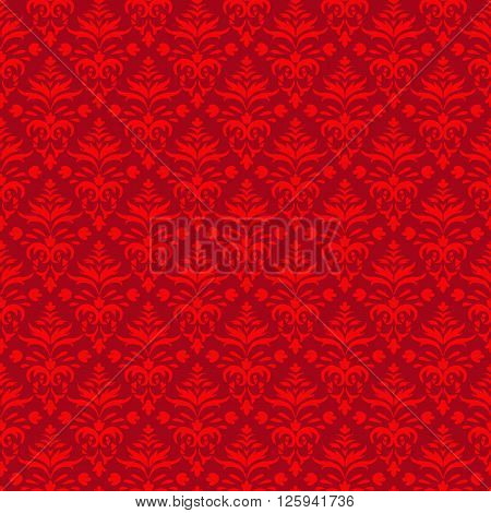Red Baroque seamless pattern royal background, beautiful background for business cards