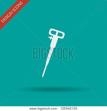 Pneumatic hammer drill line icon for web mobile and infographics.