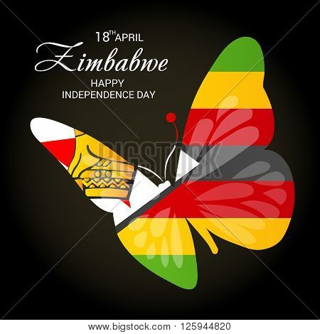 illustration of a butterfly for Zimbabwe independence day.