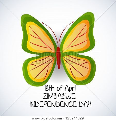 illustration of a butterfly for Zimbabwe independence day.