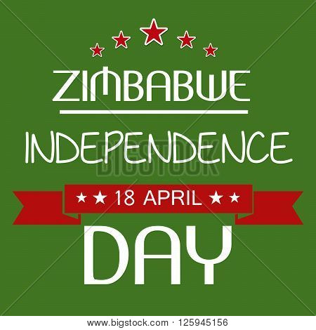 illustration of a Stylish Text for Zimbabwe independence day.