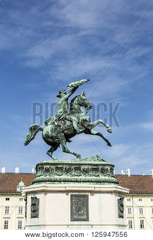 Austria, Archduke Karl Memorial On Heldenplatz In The Hofburg