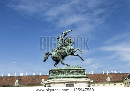 Austria, Archduke Karl Memorial On Heldenplatz In The Hofburg