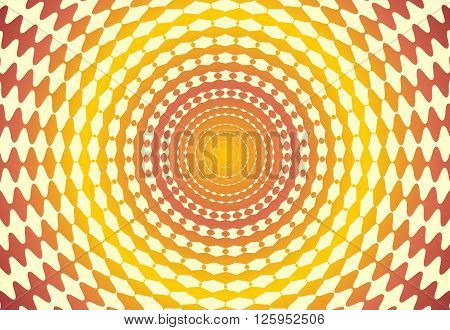 Abstract rounded sun rays burst or abstract oriental pattern.
