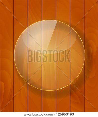 Glass Frame on Checkered  Abstract Woody Background. Vector Illustration. EPS10