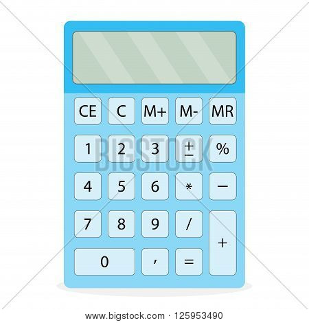 Device calculator isolated. Calculator icon and calculator isolated calculate finance digital abacus and accounting money finance device and electronic equipment. Vector flat design illustration