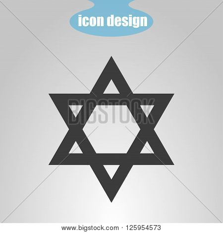 Star of David on a gray background. Vector illustration. Judaism sign