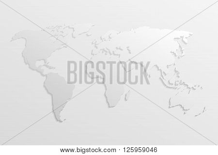 World map in gray with shadows and gradients