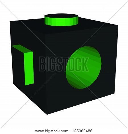 Vector colorful cube 3d green black box