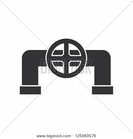 Pipe with valve icon. Vector illustration. - stock vector
