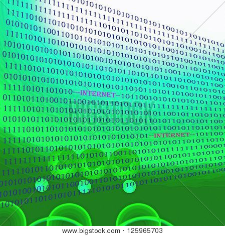 The abstract gradient's background with digit numbers one and zero