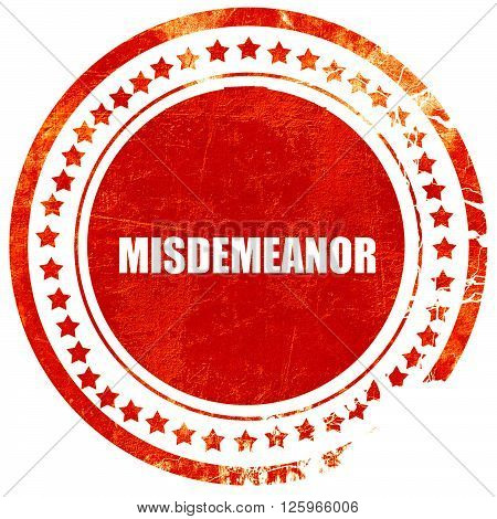 misdemeanor, isolated red stamp on a solid white background