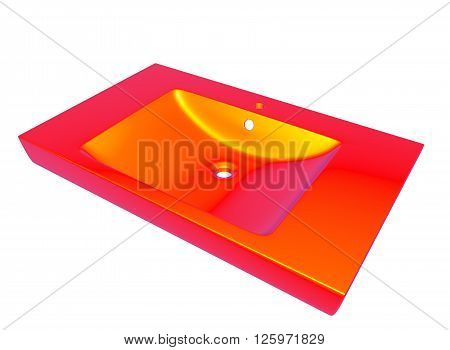 kitchen sink isolated on white background. easy to use. metall. Housework.  3D illustration, nobody