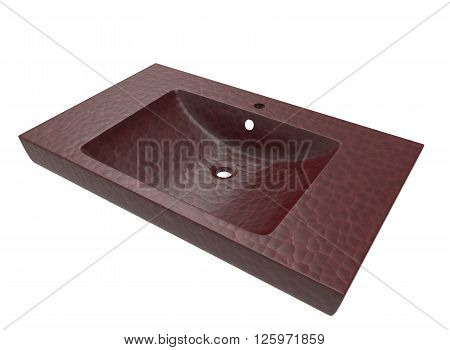 kitchen sink isolated on white background. easy to use. metall. Housework.  3D illustration, nobody
