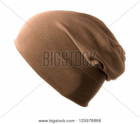 Knitted  Beanie  Isolated On White Background