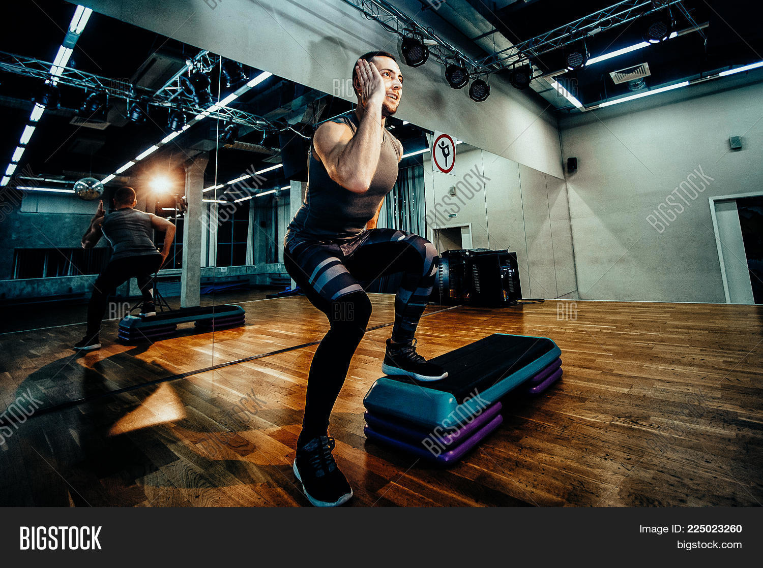 Man Doing Step Jumps Image & Photo (Free Trial) Bigstock