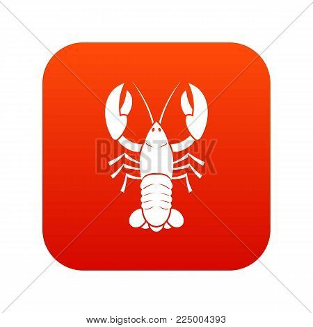 Crawfish icon digital red for any design isolated on white vector illustration