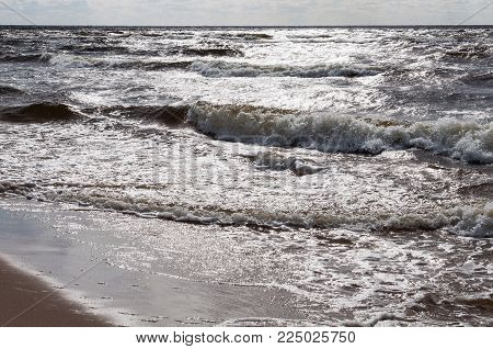 wavy on the Baltic Sea, Saulkrasti, Latvia