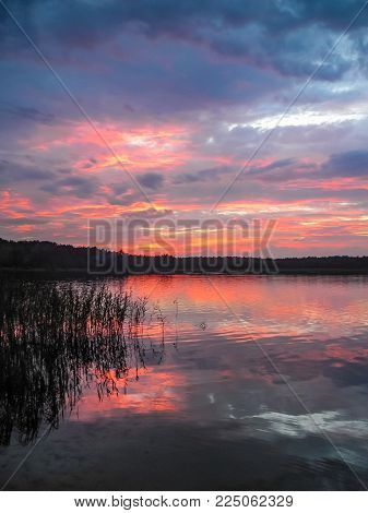 Lake During The Sunset In The Summer Season