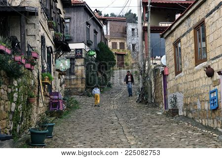 Canakkale, Turkey - January 20, 2018; Yesilyurt is a Turkish village on Ida mountains in Canakkale, Turkey
