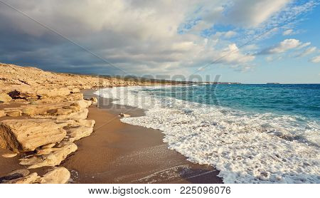 Cyprus - Mediterranean Sea coast. Lara Beach in Paphos district.