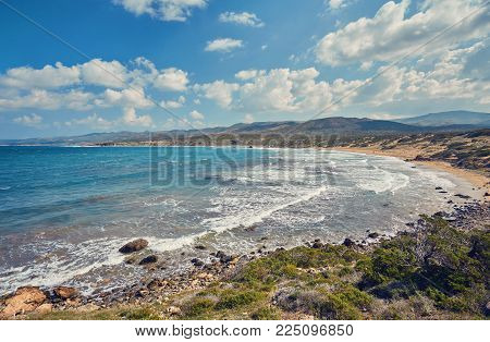 a rocky shore on akamas peninsula in cyprus