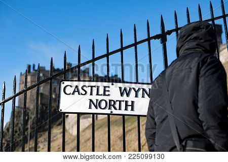 A View To Edinburgh Castle From North Castle Wynd Stairs.