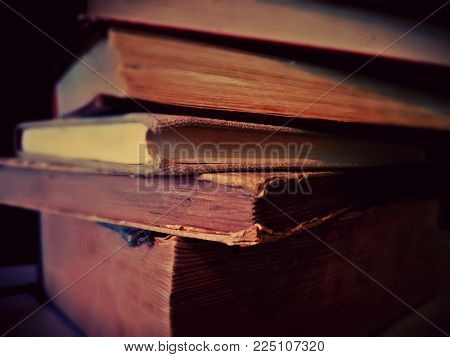 Time for reading and relax . Retro books. Old books. Vintage books.